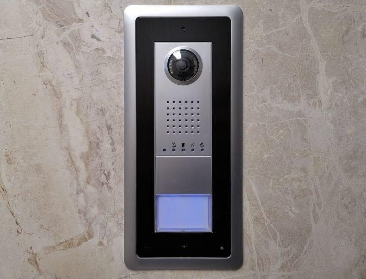 Modern intercom station with integrated camera